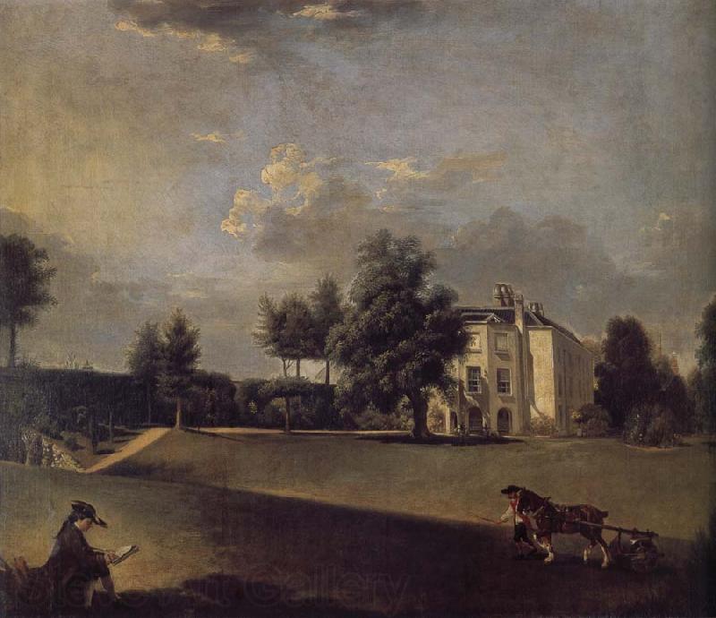 Johann Zoffany A view of the grounds of  Hampton House Germany oil painting art
